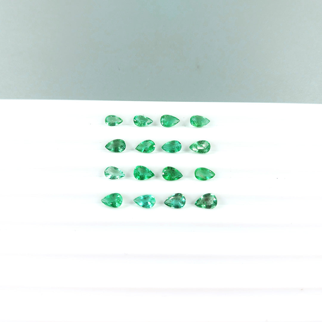 Natural Zambian Emerald Calibrated Pears | 3x5mm & 4x6mm