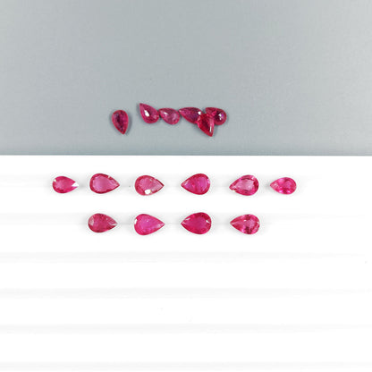 Natural Mozambique Ruby Calibrated Pears 6x4mm