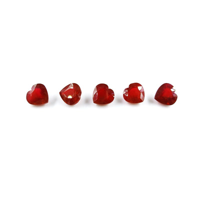 Natural Bangkok Ruby Calibrated Hearts | 6mm & 7mm