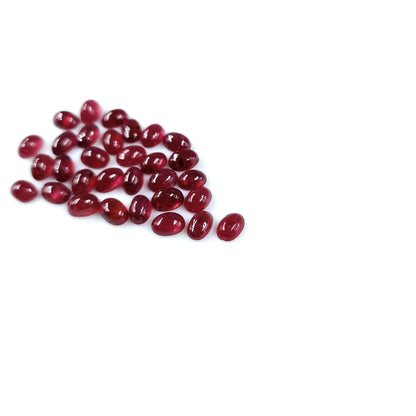 Natural Bangkok Ruby Calibrated Cabochon Ovals | 3x5mm & 4x6mm