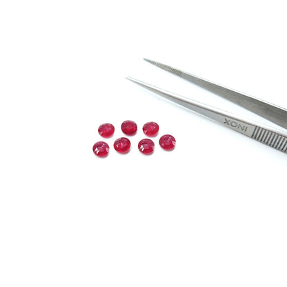 Natural Bangkok Ruby Calibrated Rosecut Briolette Rounds | 5mm & 6mm