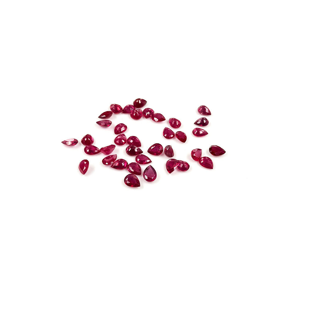 Natural Bangkok Ruby Calibrated Pears | 5x7mm & 6x8mm