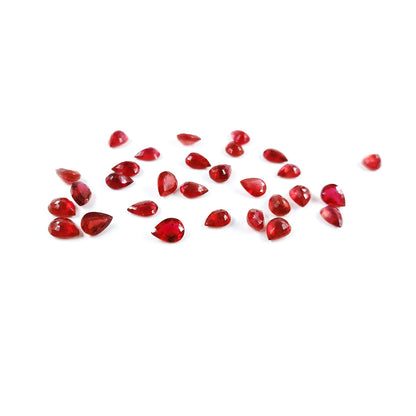 Natural Bangkok Ruby Calibrated Pears | 5x7mm & 6x8mm