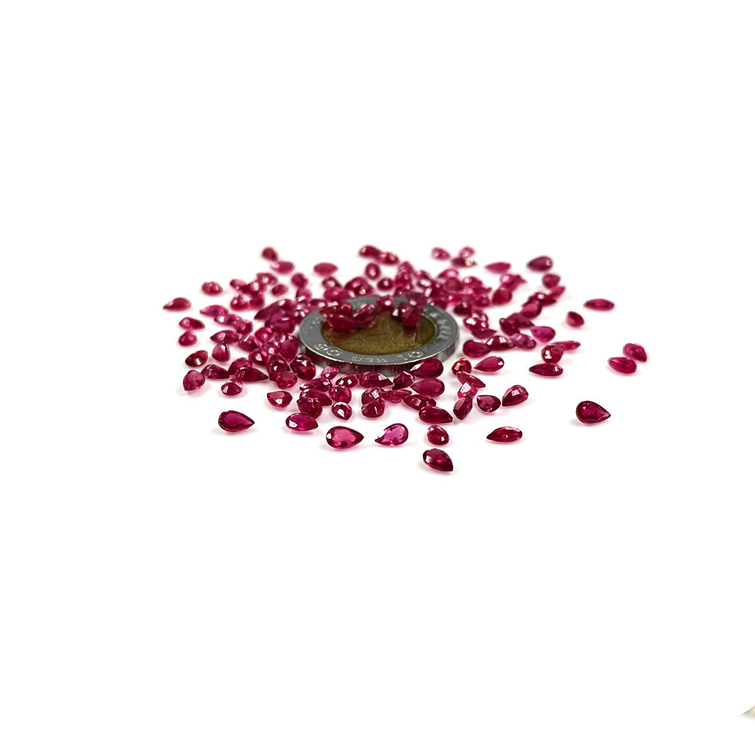 Natural Bangkok Ruby Calibrated Pears | 3x5mm & 4x6mm