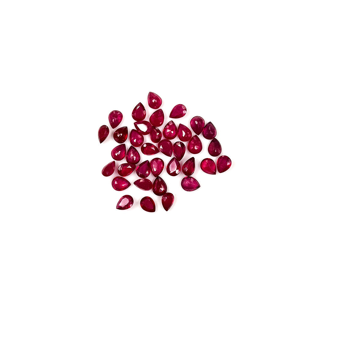 Natural Bangkok Ruby Calibrated Pears | 5x7mm & 6x8mm