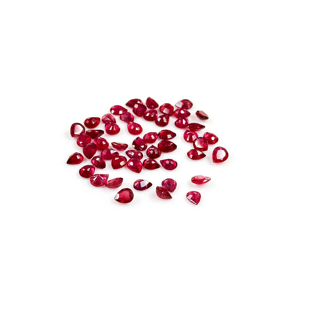 Natural Bangkok Ruby Calibrated Pears | 4x5mm & 5x6mm