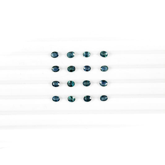 Natural  Bangkok Untreated Teal Sapphire Calibrated Ovals | 3x4mm & 4x5mm