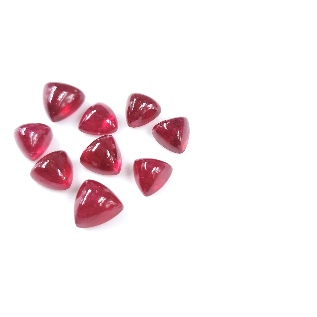 Natural Bangkok Ruby Calibrated Cabochon Triangles | 6mm & 7mm