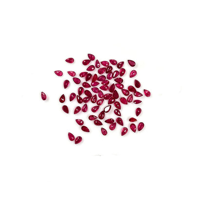 Natural Bangkok Ruby Calibrated Pears | 3x5mm & 4x6mm