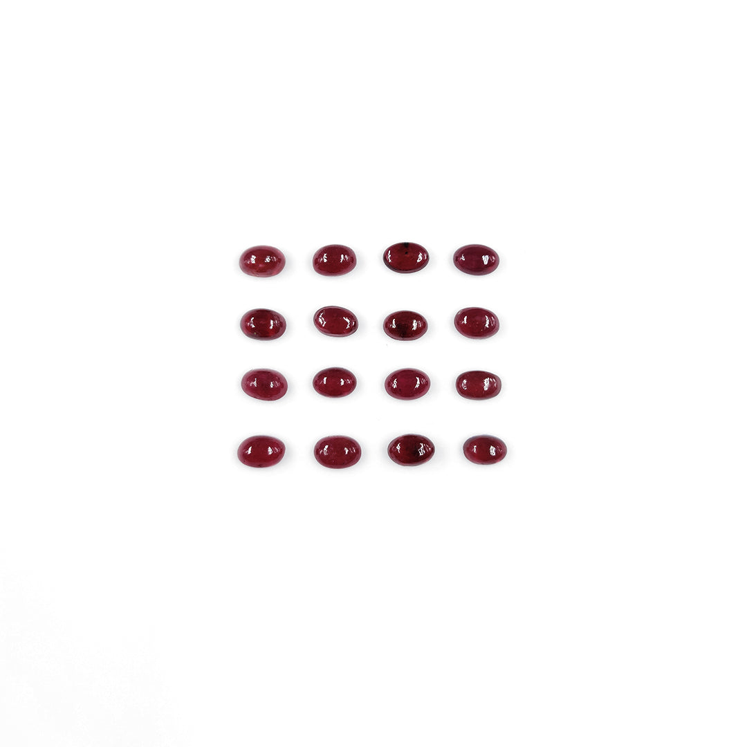 Natural Bangkok Ruby Calibrated Cabochon Ovals | 3x5mm & 4x6mm