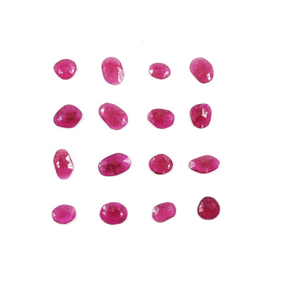 Natural Bangkok Ruby Calibrated Flat Rosecut | Mix Size