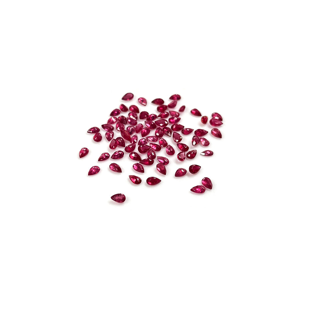 Natural Bangkok Ruby Calibrated Pears | 3x5mm & 4x6mm