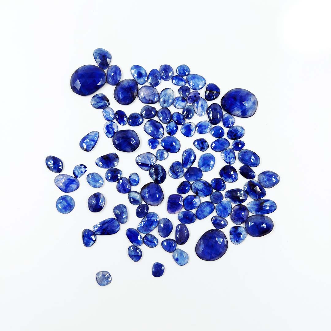 Natural Bangkok Blue Sapphire Calibrated Flat Faceted | Mix Size