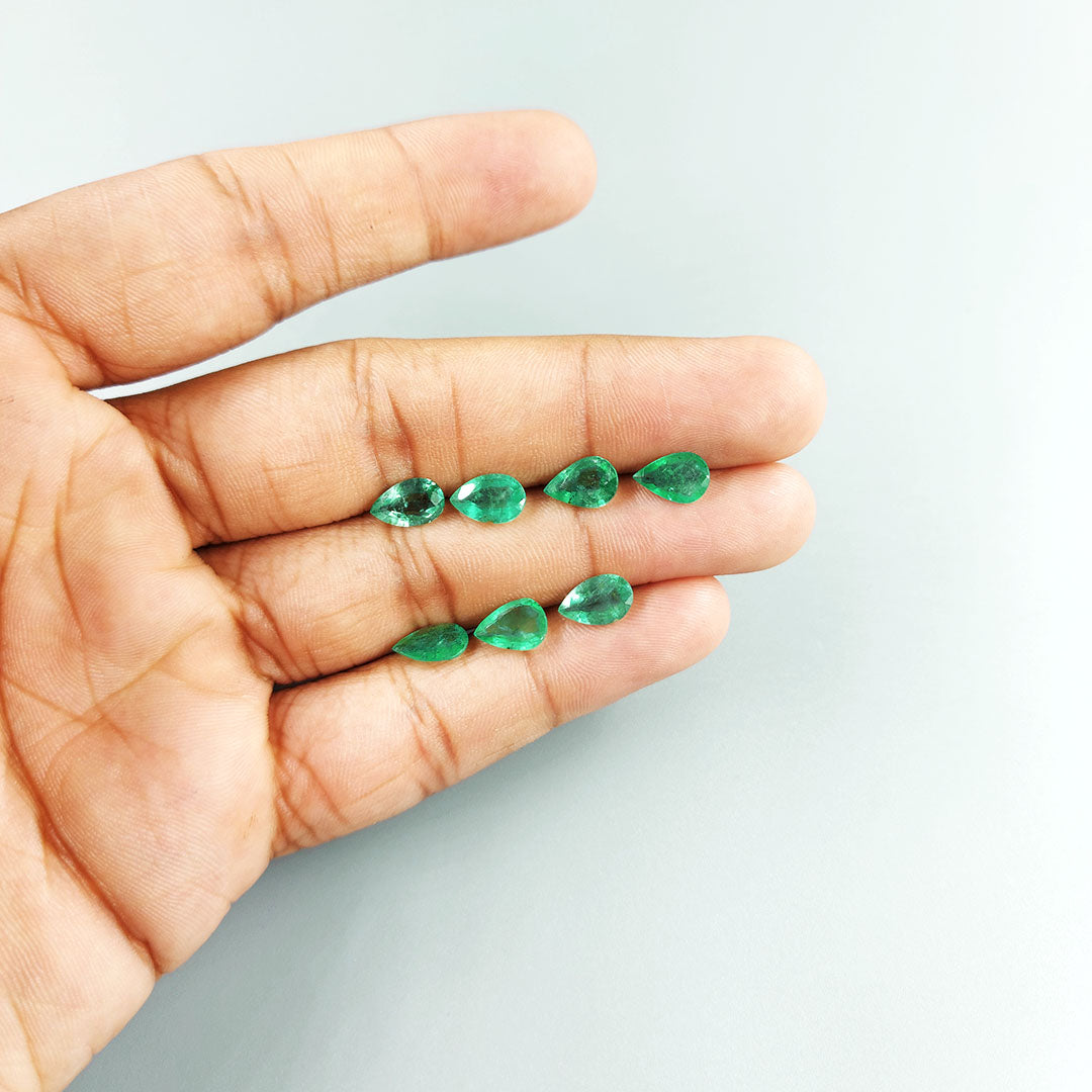 Natural Zambian Emerald 6x9mm Calibrated Pears