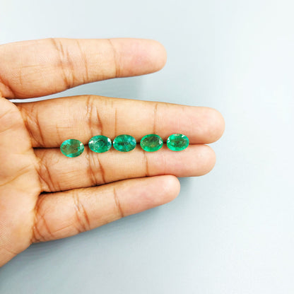 Natural Zambian Emerald Calibrated Ovals 7x9mm