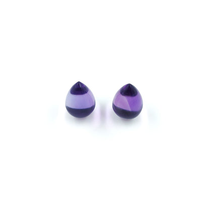 Natural Brazil Amethyst Plain Drops Matching Pair, 18mmx14mm