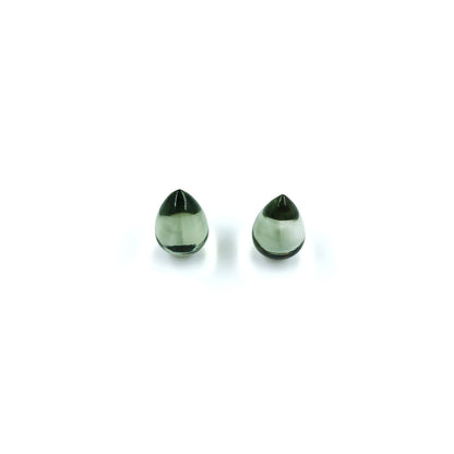 Natural Green Amethyst Plain Drops Matching Pair