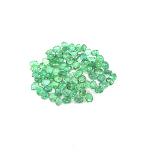 Natural Emerald Calibrated Cabochon Ovals | 5x6mm & 6x7mm