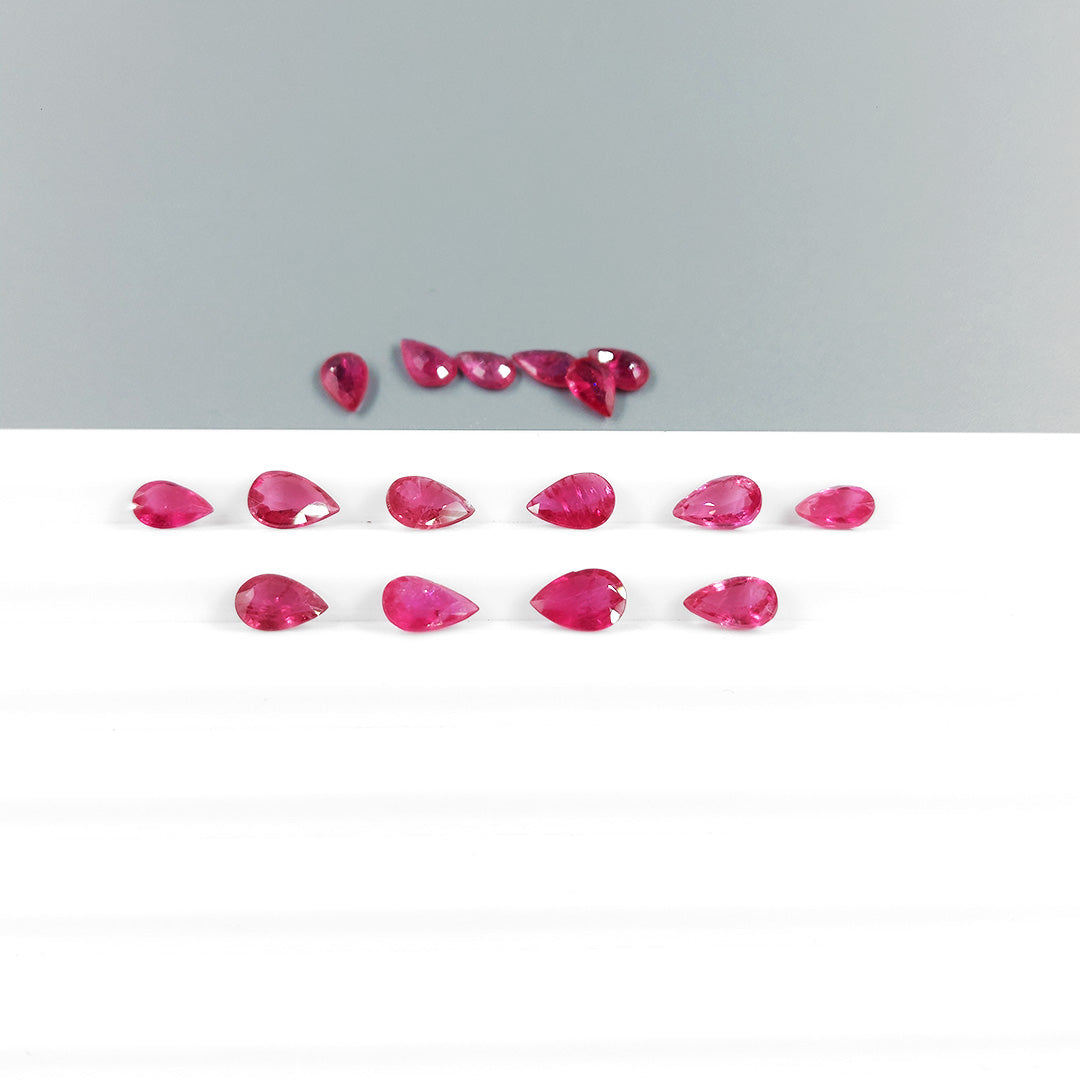 Natural Mozambique Ruby Calibrated Pears 6x4mm