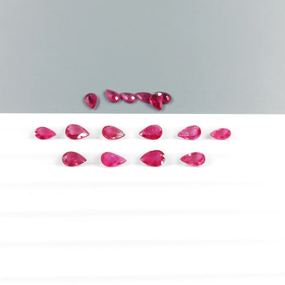 Natural Mozambique Ruby Calibrated Pears 6x4mm