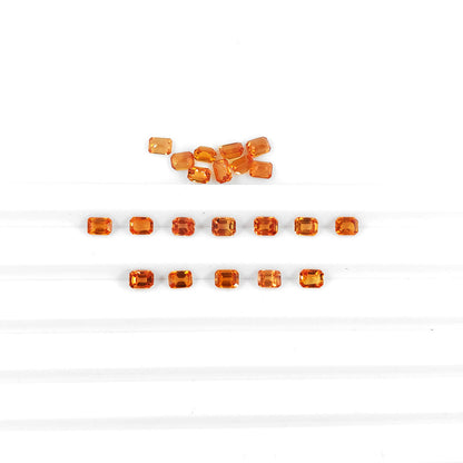 Natural Orange Sapphire Calibrated Octagons 3x4mm