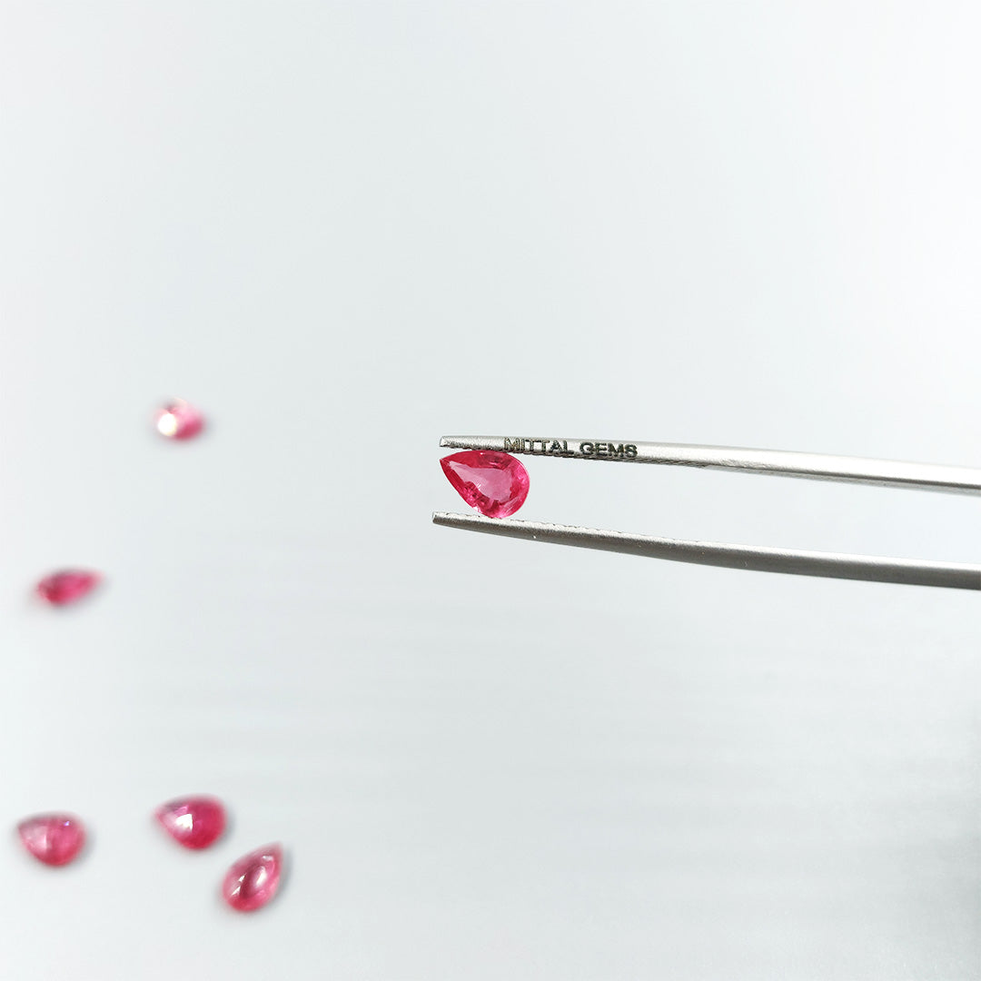 Natural Mozambique Ruby Calibrated Pears 6x4mm