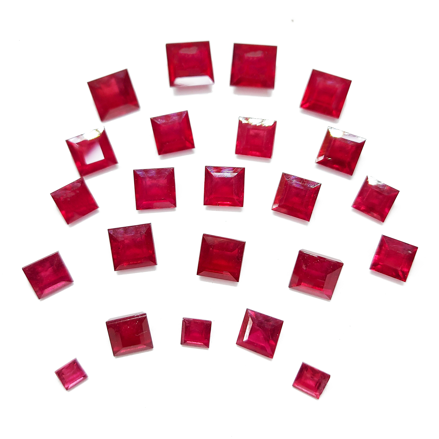 Natural Bangkok Ruby Calibrated Squares | 3mm - 8mm