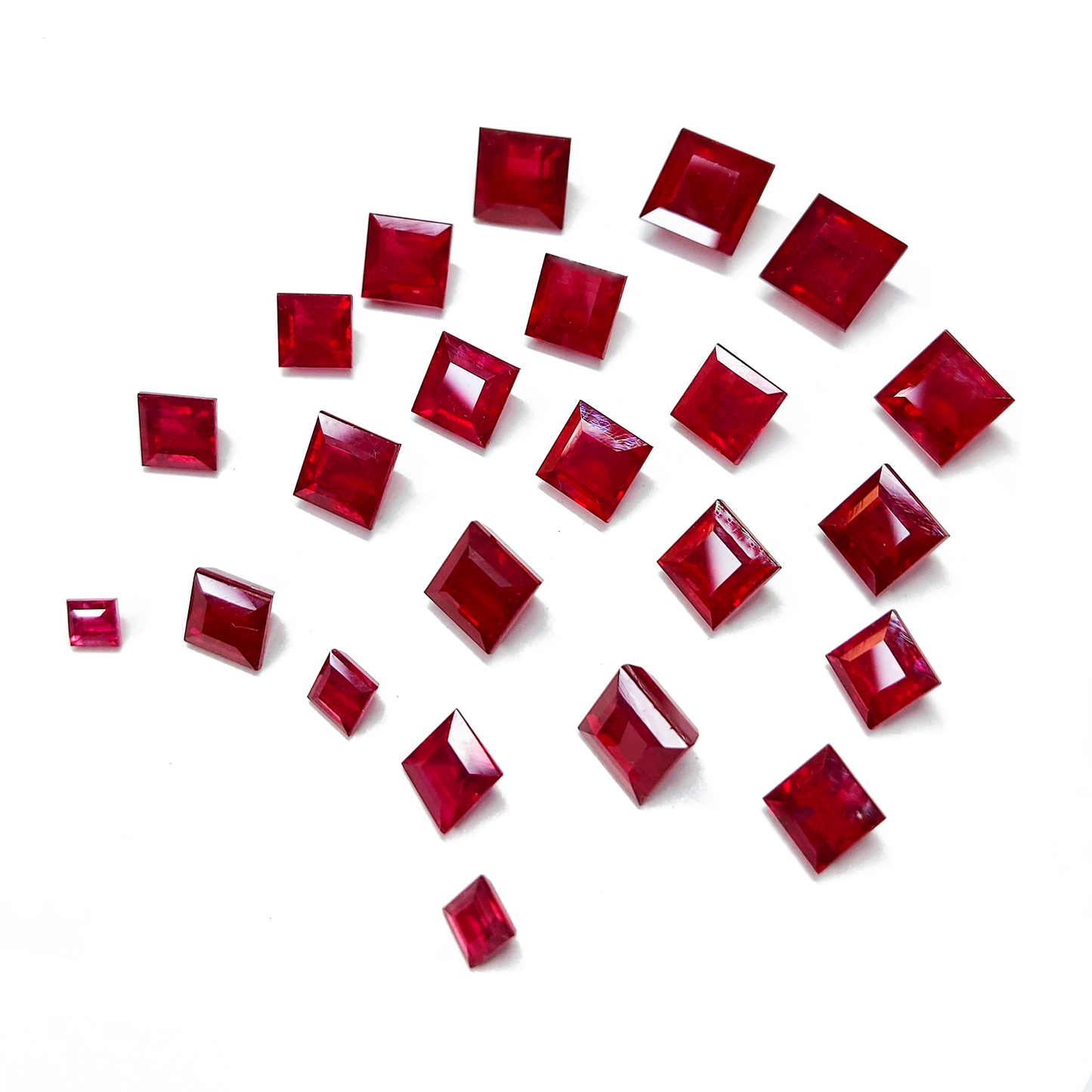 Natural Bangkok Ruby Calibrated Squares | 3mm - 8mm