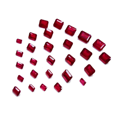 Natural Bangkok Ruby Calibrated Octagons | 3x4mm - 10x8mm