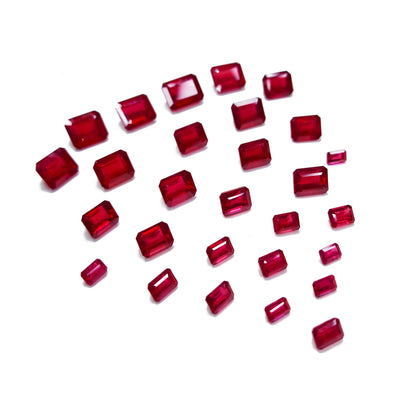 Natural Bangkok Ruby Calibrated Octagons | 3x4mm - 10x8mm