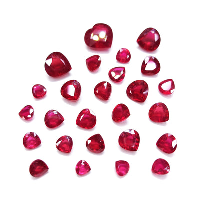 Natural Bangkok Ruby Calibrated Hearts | 3mm - 10mm