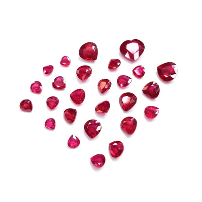 Natural Bangkok Ruby Calibrated Hearts | 3mm - 10mm