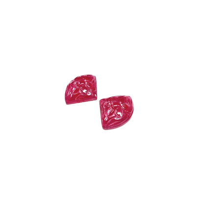 Natural Burma Ruby Flower Carved Squares 36.70cts