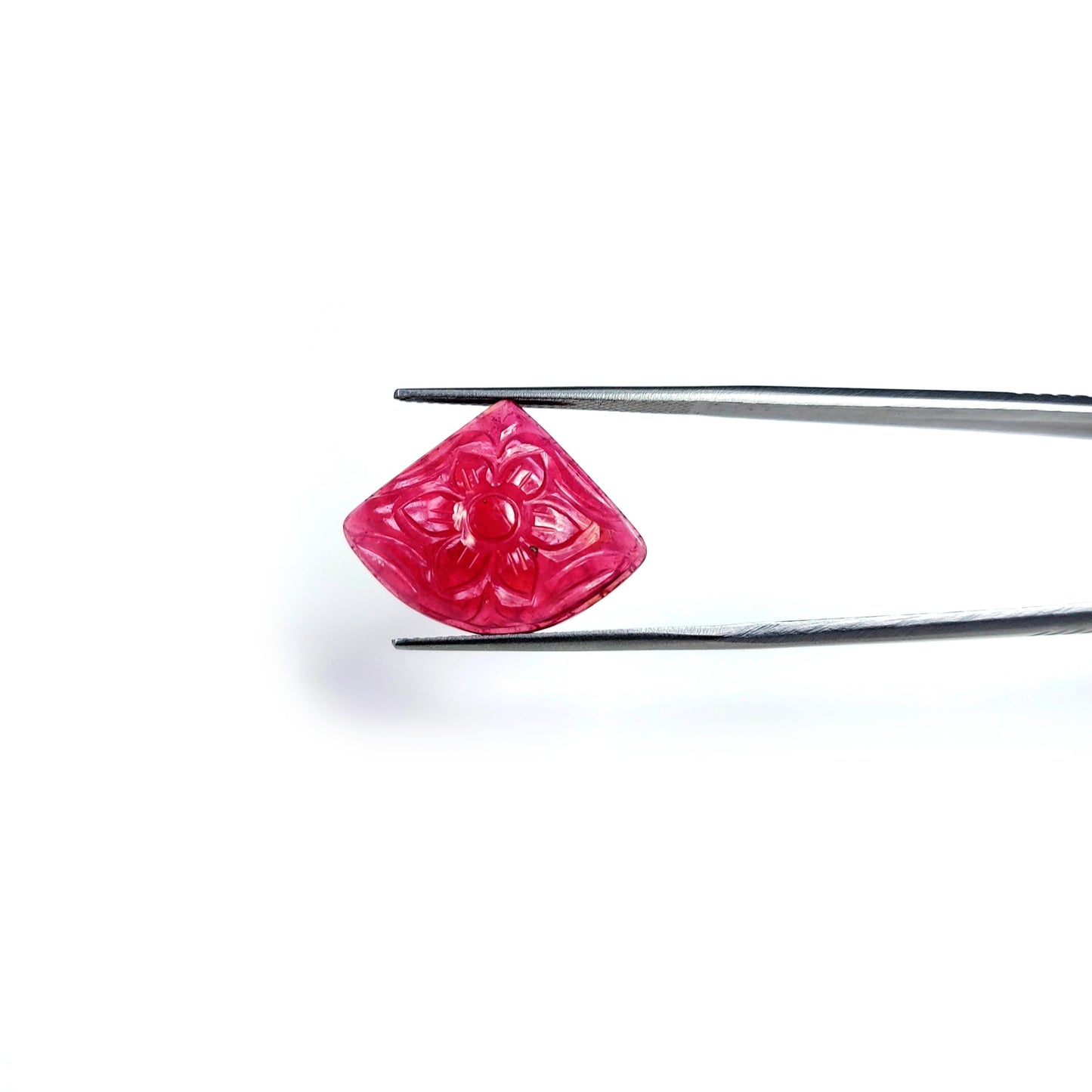 Natural Burma Ruby Flower Carved Squares 36.70cts