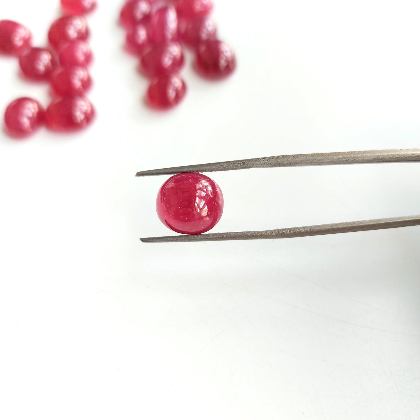 Natural Bangkok Ruby Calibrated Cabochon  Rounds | 8mm - 12mm