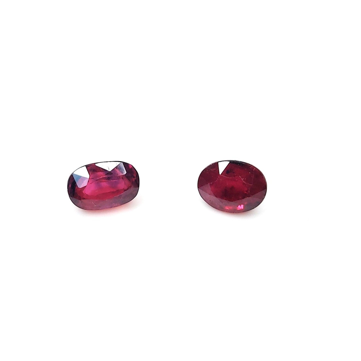 Natural Unheated Ruby Ovals Pairs 2.76cts