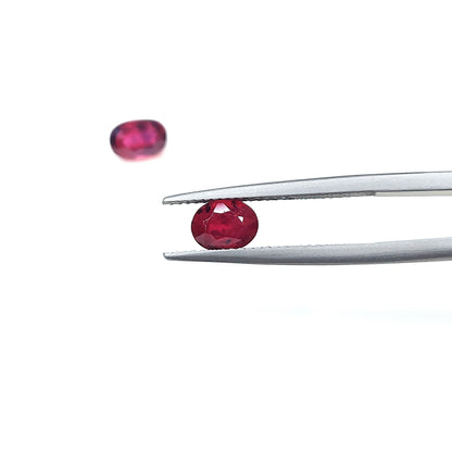 Natural Unheated Ruby Ovals Pairs 2.76cts