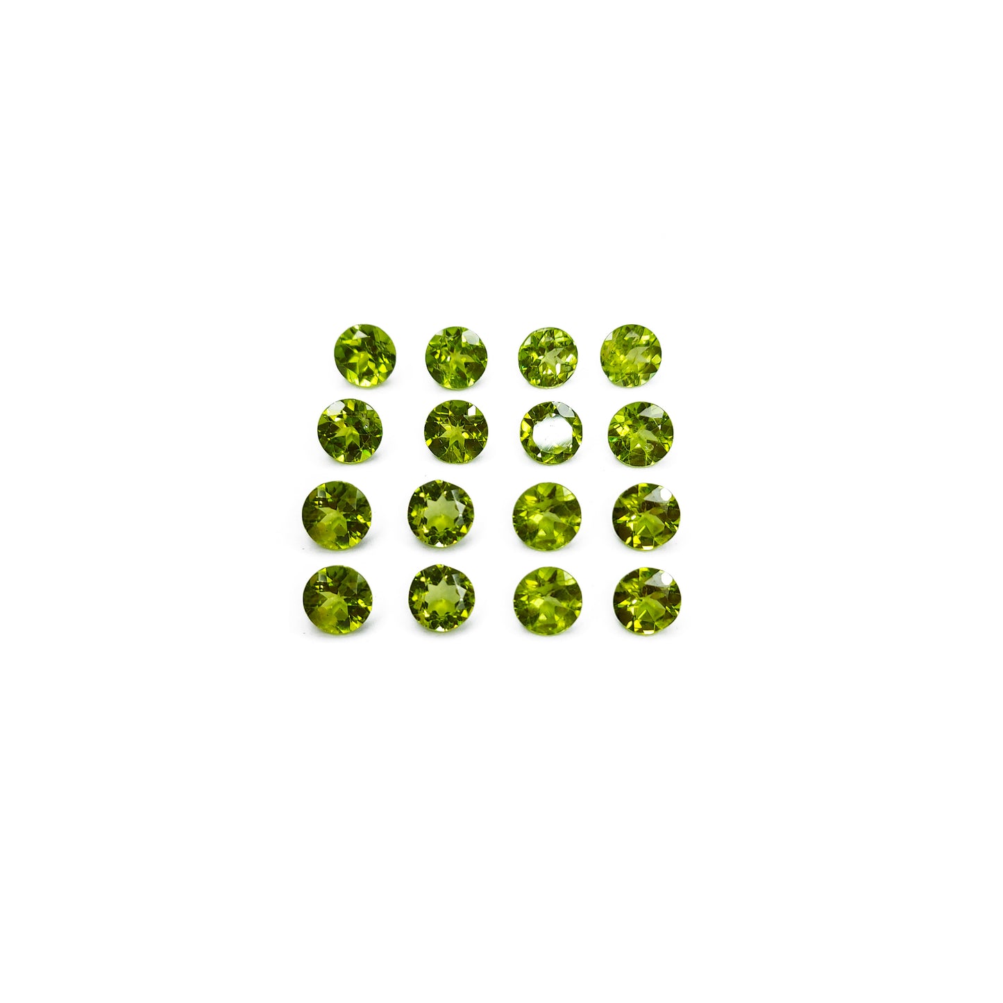 Natural Peridot Calibrated Rounds | 4mm - 6mm