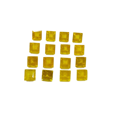 Natural Yellow Sapphire Calibrated Squares Fissure Filled