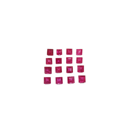 Natural Ruby Calibrated Squares | 2mm - 4mm