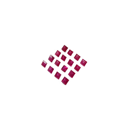 Natural Ruby Calibrated Squares | 2mm - 4mm