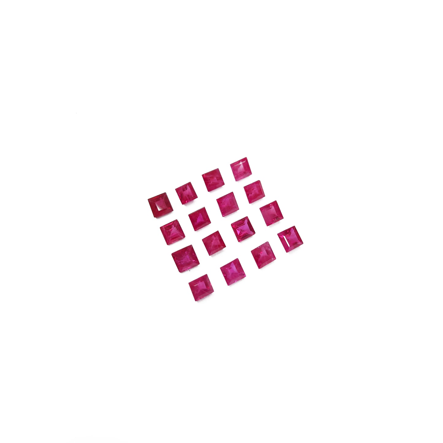 Natural Ruby Calibrated Squares | 2mm - 4mm