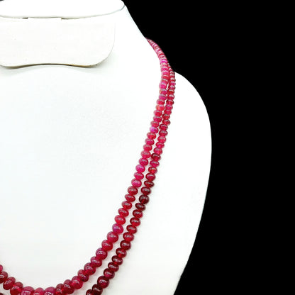 Natural Bangkok Ruby Beats Necklace | 373.65Cts