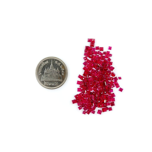 Natural Burma Ruby Calibrated Squares | 2mm & 3mm & 4mm