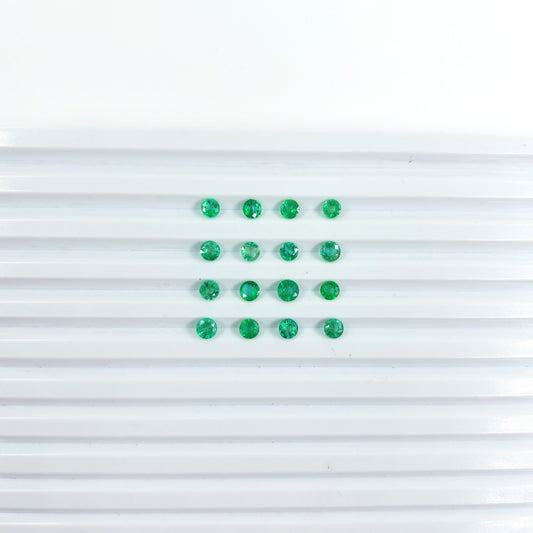 Natural Zambian Emerald Calibrated Rounds | 3mm - 6mm