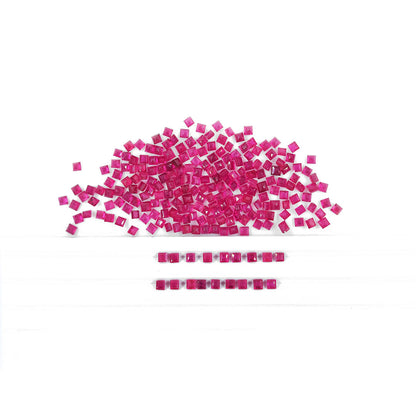 Natural Bangkok Ruby Calibrated Squares | 3mm - 6mm