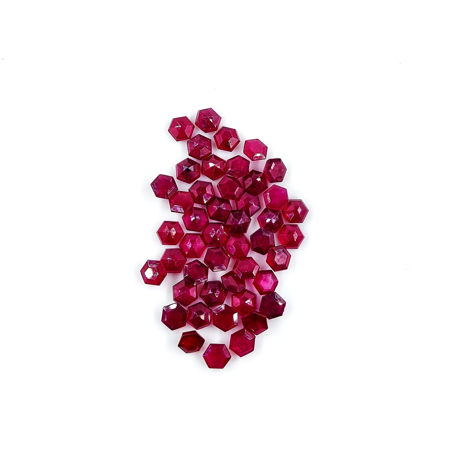 Natural Bangkok Ruby Calibrated Hexagons | 3mm - 9mm