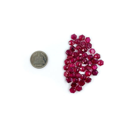 Natural Bangkok Ruby Calibrated Hexagons | 3mm - 9mm