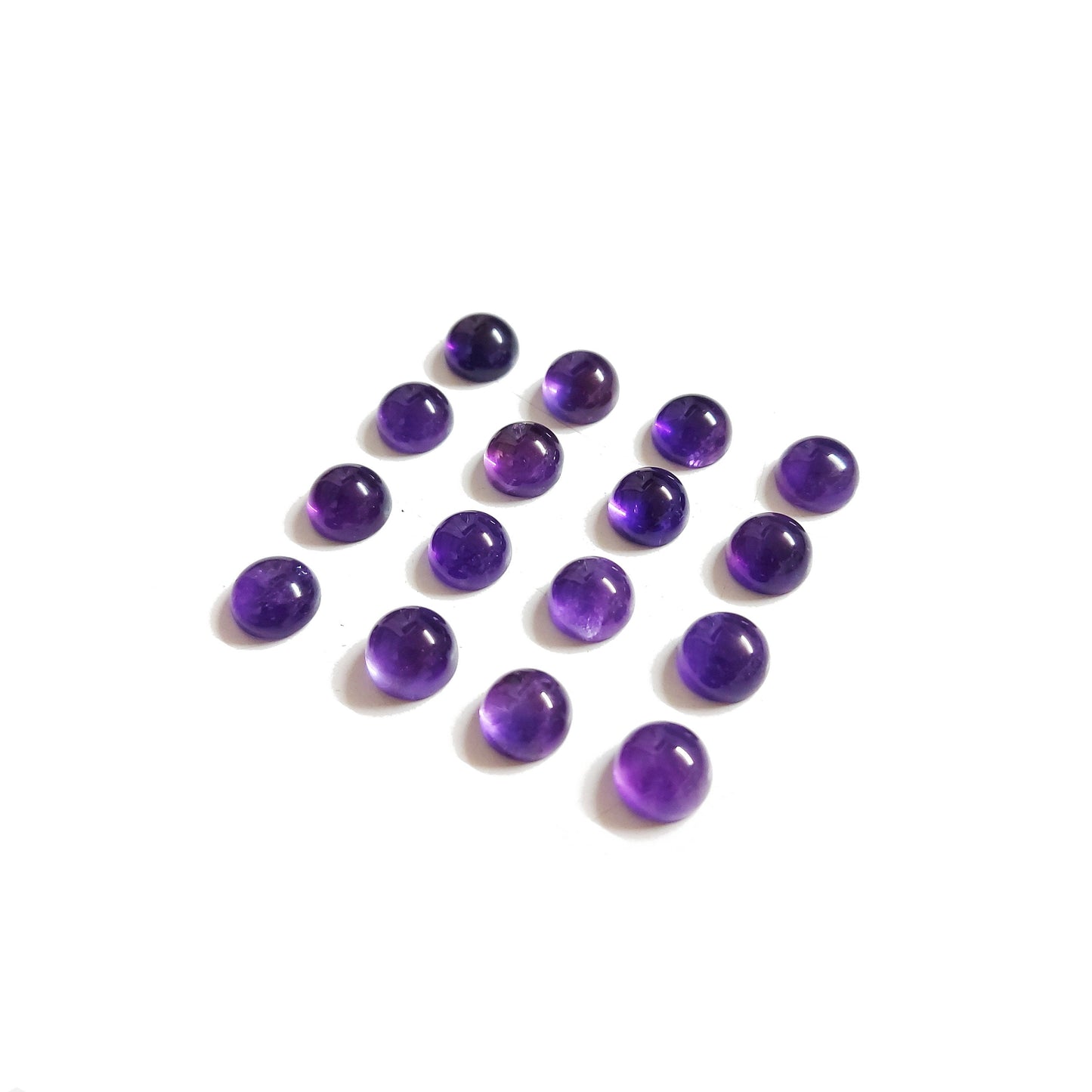 Natural Brazil Amethyst Calibrated Round Cabochons | 7 - 9mm