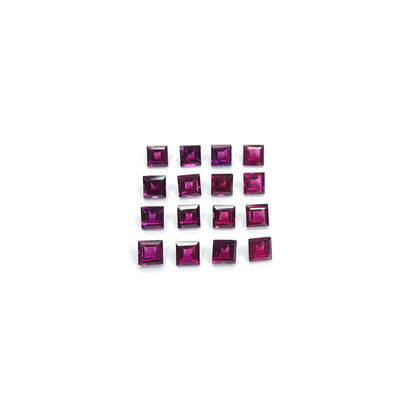 Natural African Rhodolite Calibrated Squares | 4mm - 6mm